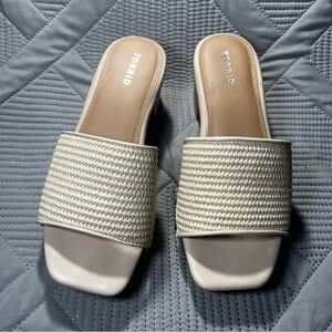 Torrid Women's Beige Woven Slide Sandals
